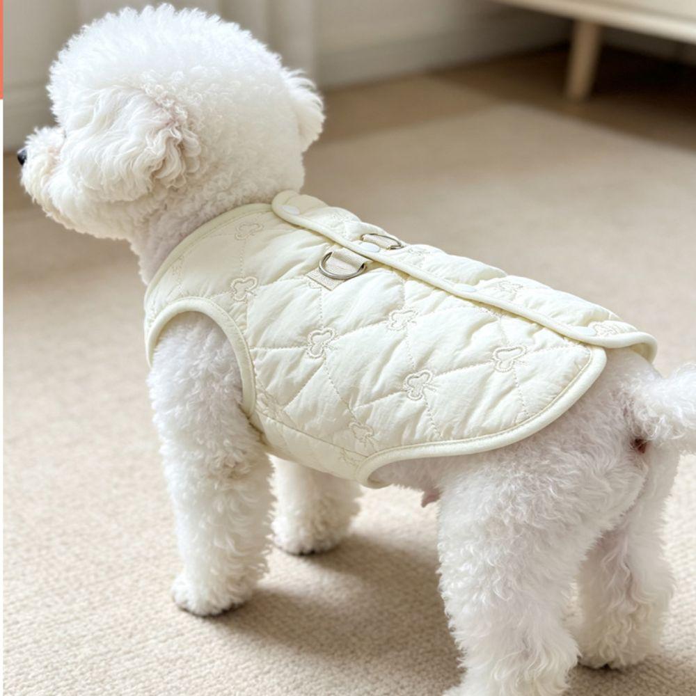 Embroidery Teddy Bear Coat Thickened Puppy Clothes Vest New Cat Vest Winter
