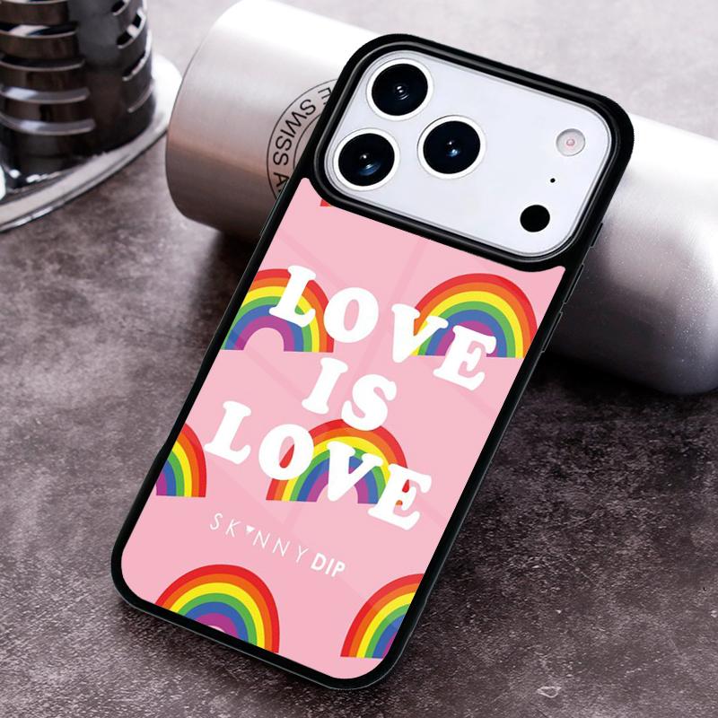 LOVE IS LOVE LGBT GAY PRIDE soft Phone Case for iPhone 17 16 15 Pro Max Air 14 13 12 11 Plus Shockproof Capa Cover