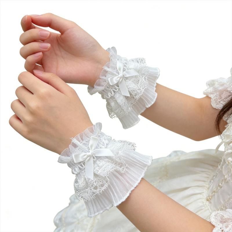 Elegant Lace Bowknot Arm Sleeves For Nails Photography Styling Fashionable Cuffs Sleeves Armwear Cosplay Accessories
