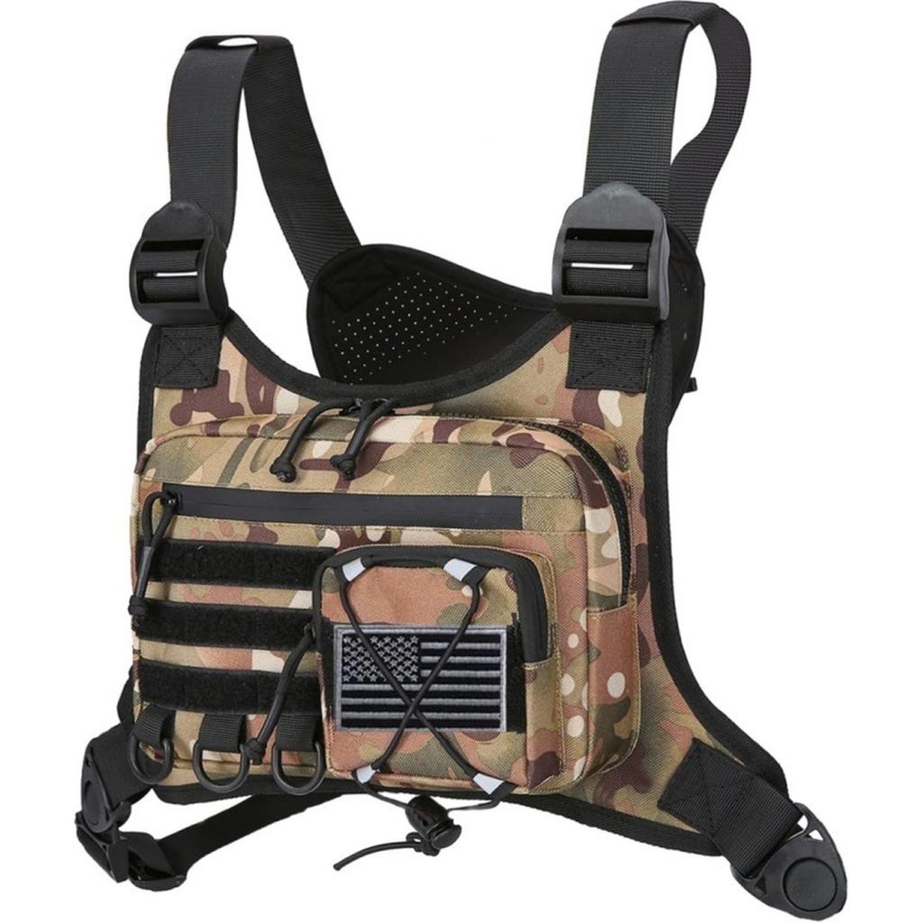Chest Bag Men's Vest Edc  Anti-Theft Chest Pack Rig for Outdoor Cycling Bags Running Front Chest Pack