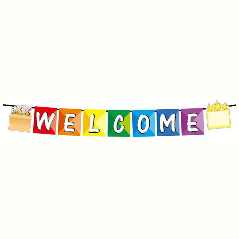 Black Gold Welcome Birthday Mermaid Tail Flags - Hot Stamping Display Decoration