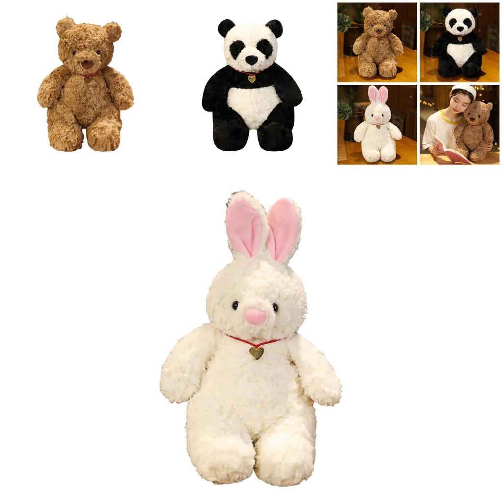 Adorable Rabbit And Panda Plush Toys For Kids' Birthday Gifts