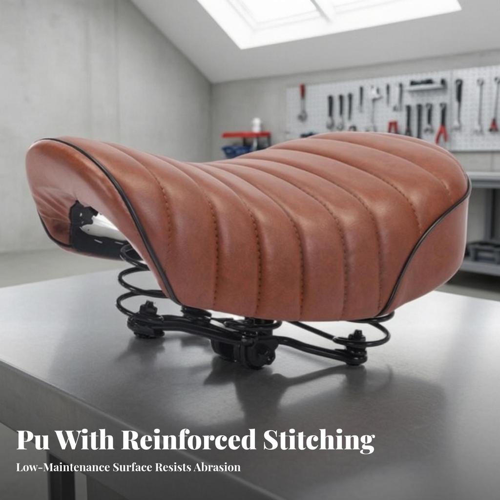 PU Leather Cycle Saddle with Filling Supportive Contoured Electric Seat