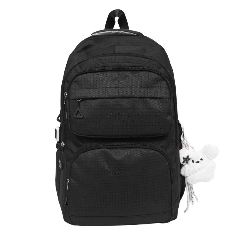 

Женский клетчатый рюкзак большой вместимости, студенческий школьный рюкзак чёрный