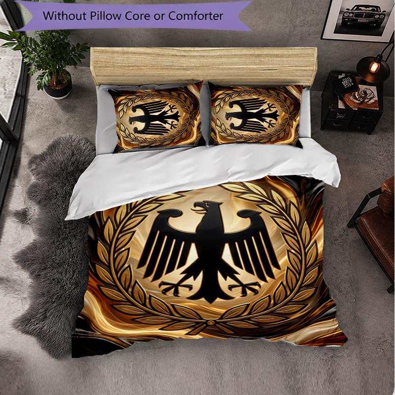 Belgium Football Pattern 3 Pieces Bedding Set Soft Microfiber Duvet Cover with Pillow Cases for Bedroom
