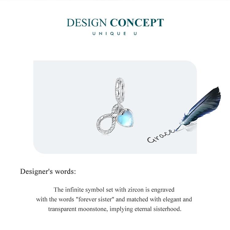 Cheap BAMOER 925 Sterling Silver Eternal Sisterhood Hanging Bead Forever  Sister Pendant Charms for Women | Joom