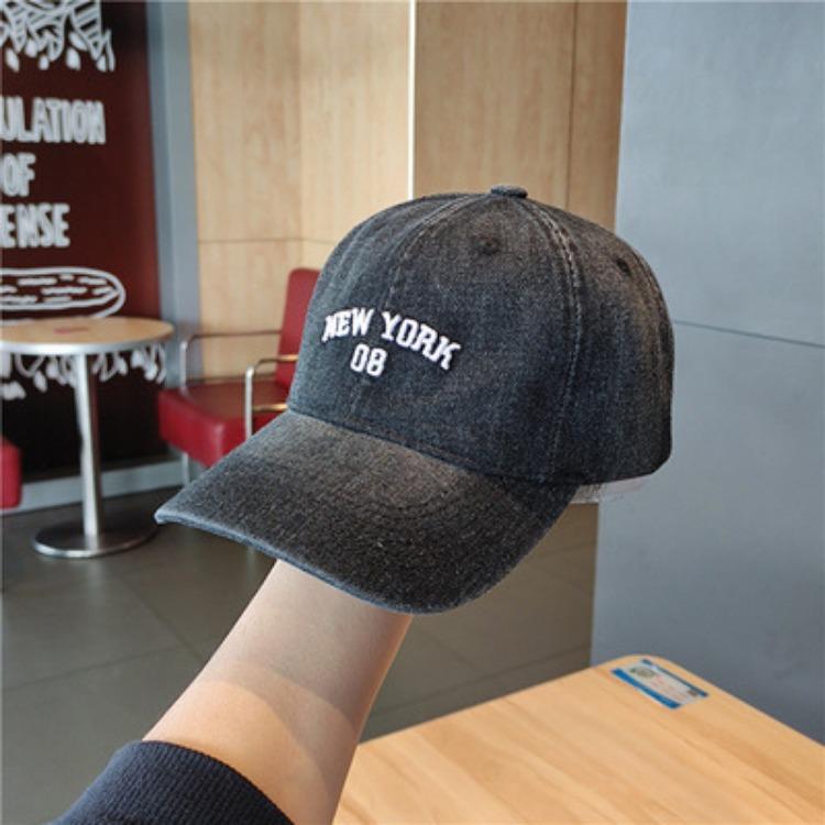Embroidered Baseball Hat Spring and Autumn Hat for Women Casual Versatile Denim Duck Tongue Hat for Men