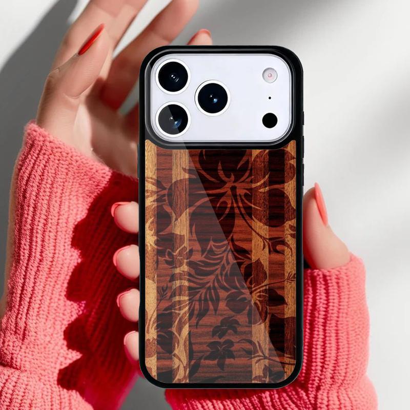 

Hawaiian Faux Wood Surfboard Phone Case for iPhone 17 16 15 14 13 Pro Max Back Cover for 12 11 Pro Coque iPhone 14 Plus
