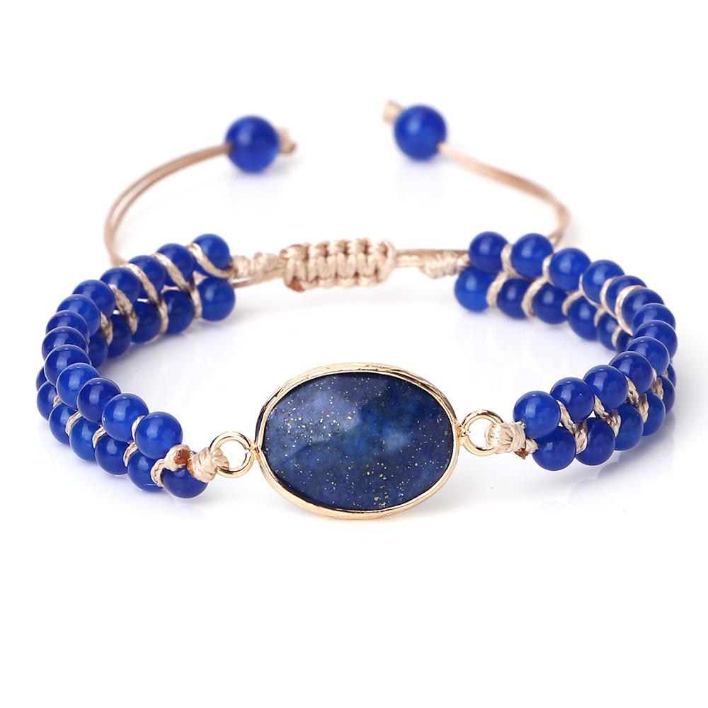 Double-layer woven bracelet, natural stone bracelet, agate and turquoise woven tiger's eye bracelet