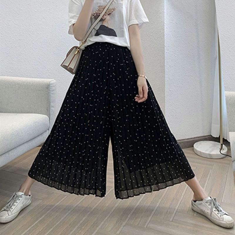 

New Summer Collection: Extra Large Chiffon Pleated Beach Skirt-Trousers 6XL матовий чорний колір