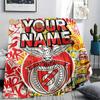 Custom Name,S.L. Benfica Printed Flannel Blanket, soft throw for bedroom sofa, washable, Christmas present, great gift.