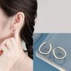 925 Sterling Silver Asymmetric Hoop Earrings for Women Girls Gold Silver Color Party Jewelry Gifts