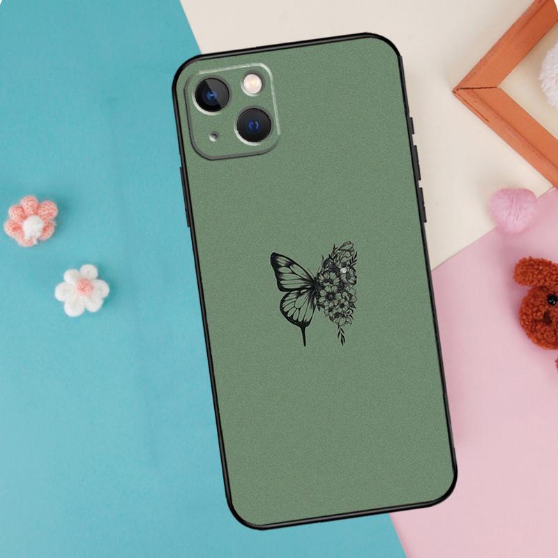 Cute Butterfly Phone Case For iPhone 16 15 13 12 11 14 Pro Max Plus Mini XR 16e Funda Silicone Back Cover