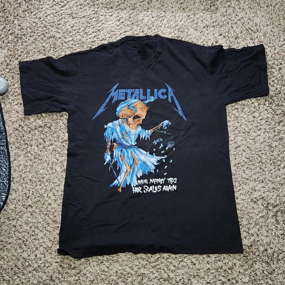 Перепечатка Metallica 1994 Justice Money Tips Her Scales Хлопок S–4XL Унисекс Футболка XXL