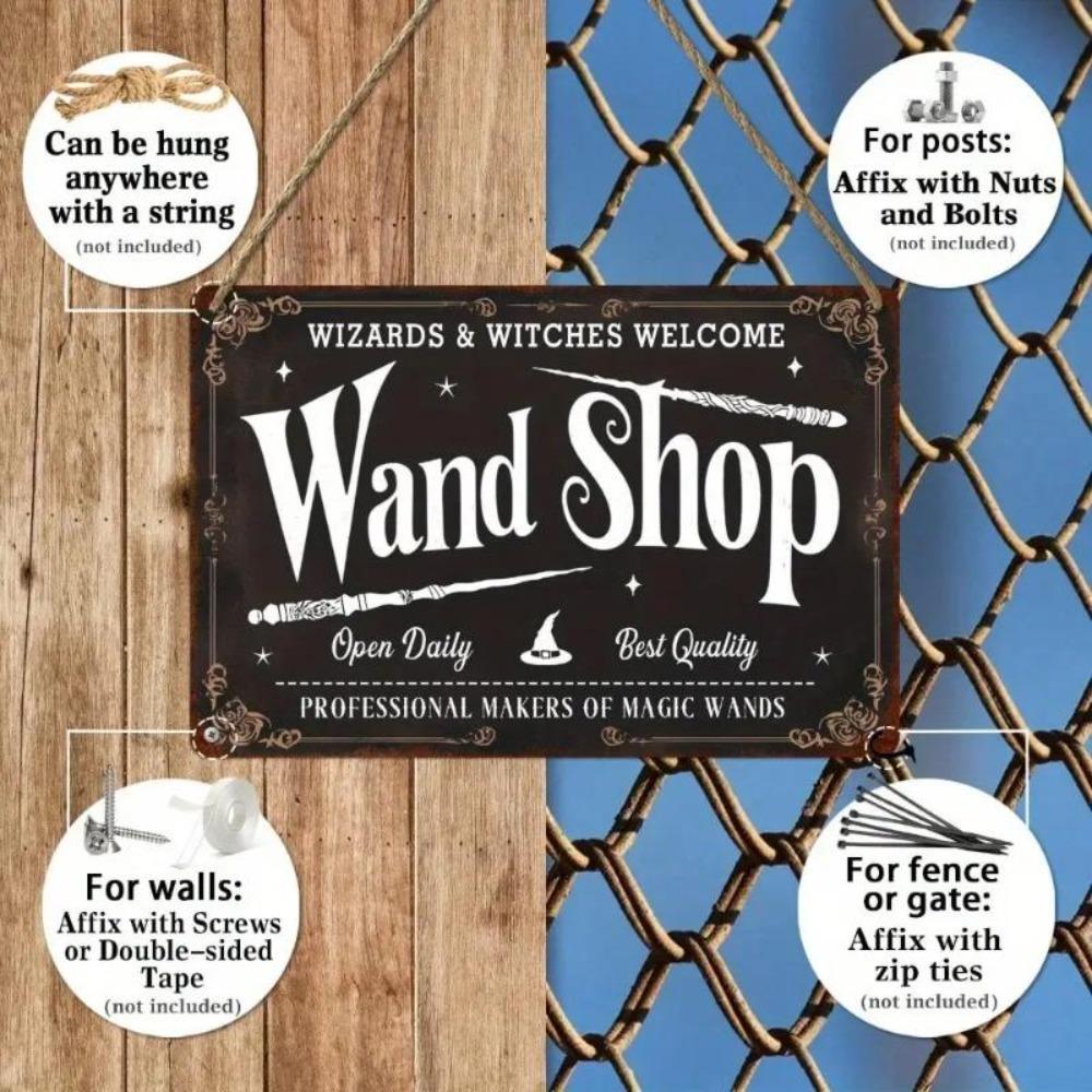 Wizard Wand Shop Vintage Metal Sign Fantasy Home Decor