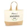 Tote bag - PLANETEE - Merci Snowboardeuse Adorée - jute naturel - multicolore - fabriqué en France