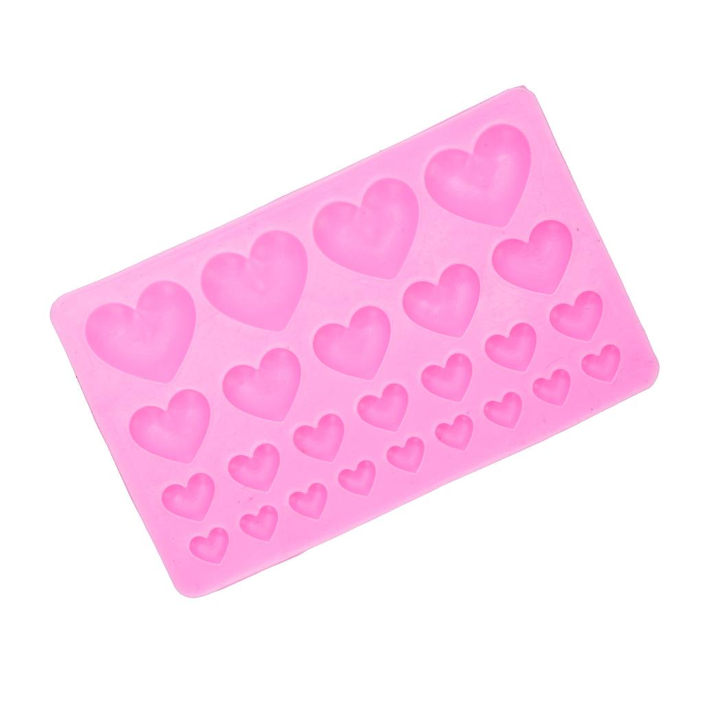 Heart Shape Silicone Fondant Pattern Mixed Size for Resin Casting Craft Chocolate Cake Decoration