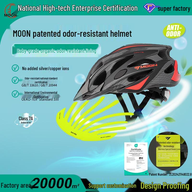 Upgraded Moon Odor-Resistant Adult Cycling Helmet for Road & Mountain Safety Outdoors