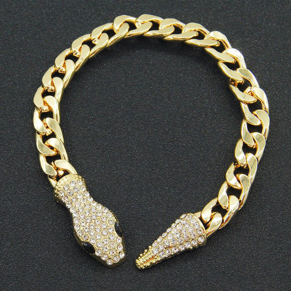 New Creative Magnet Snake Head Zircon Cuban Chains Necklace and Bracelet For Women Personality Fashion Jewelry Gift Accessories