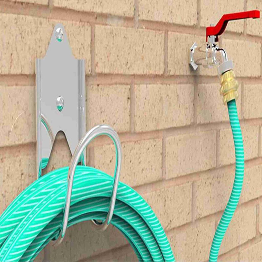 Garden Hose Holder 304 Stainless Steel Sy Installation Wall Mounted Hose Hanger for Outdoor Garden Backyard