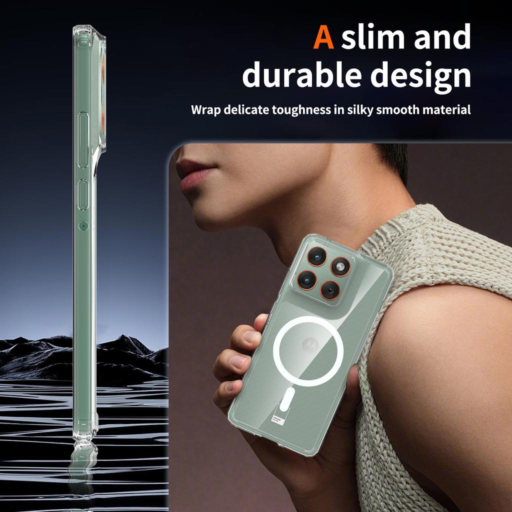 Suitable for Motorola Edge70 5G mobile phone case material Acrylic magnetic transparent motoG86 protective case