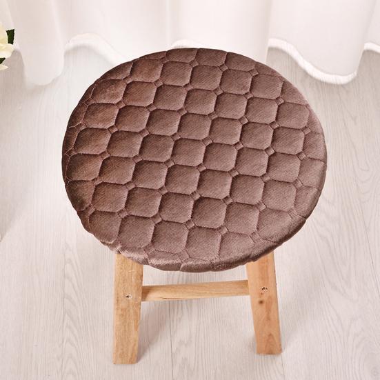 Round Stool Cover Fitted Bar Stool Cover Quilted Soft Cushion Non-Slip Washable Slipcover Fit for Diameter 11-12 Inch Bar Stool