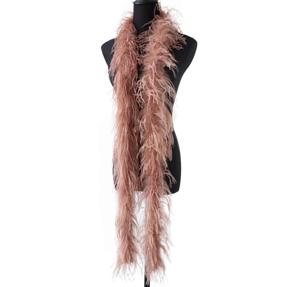 1Ply Ostrich Feather Boa Long High Quality Ostrich Feather Scarf Trims for Party Halloween Clothing Decoration Shawl 2 Meters