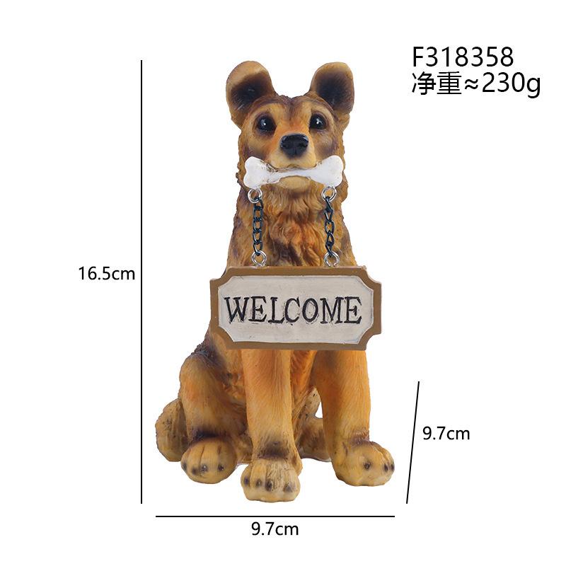 

Outdoor Resin Dog Statue With Welcome Sign For Garden Park Landscape Decoration And Creative Home Entrance Sculpture Ornament