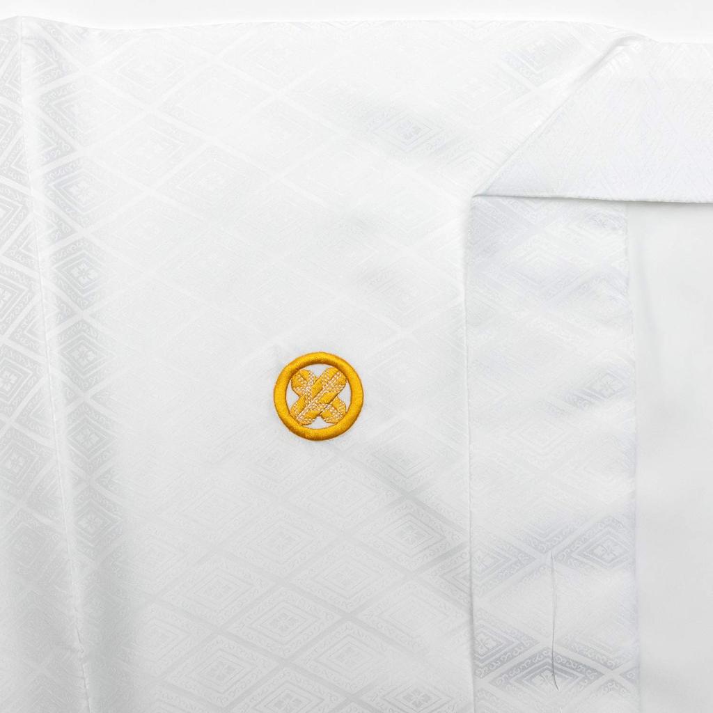 Kimono 2dílná pratelná sada Zlatě vyšívaná rodinná sada [KYOETSU], Kimono, (Kimono, haori), Crest, Pánské (LL, Bílá)