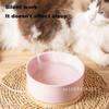 350ml Pet Control Water Feeder,Thermal Cat Water Electric Wood Bowl,With Bowl,With Thermostatic Base,Heating Ceramic Heated