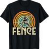 Fence Retro Vintage Fencing Fencer Swordsman Sword Rapier T Shirt