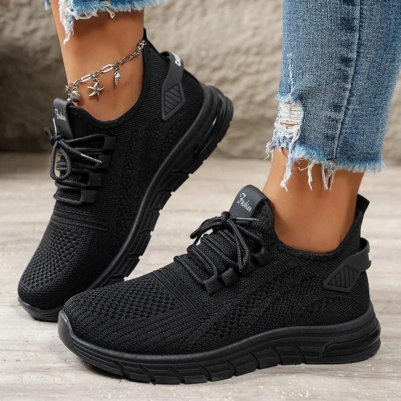 Nuove Sneakers Piatti da Donna Comode Leggere Scarpe da Corsa da Donna Traspiranti con Lacci Scarpe Casual Moda Scarpe da Passeggio in Mesh