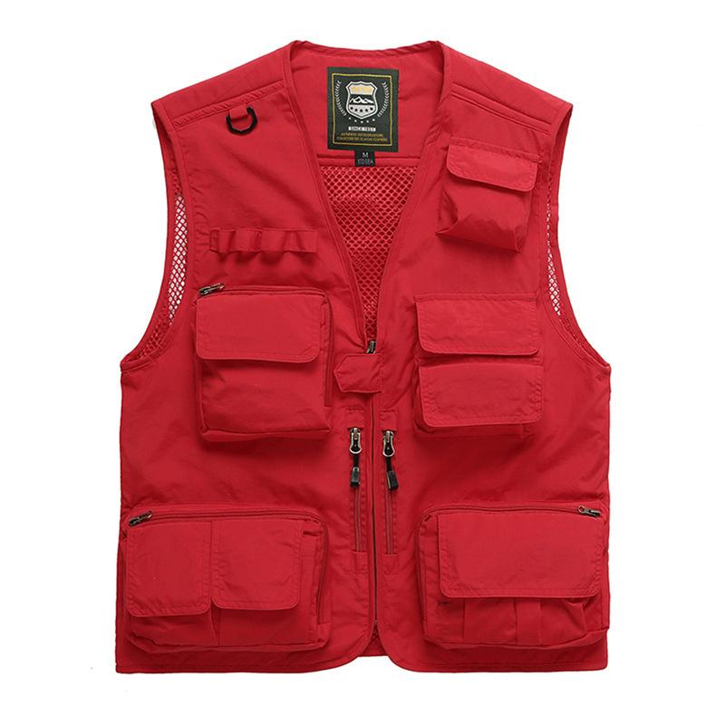 Spring and Autumn Men's Leisure Outdoor Unloadable Multifunctional Reporter Travel Photography Mesh Quick-drying Fishing Vest Men