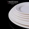A5 Melamine White Flat Round Plates, 10-Pack