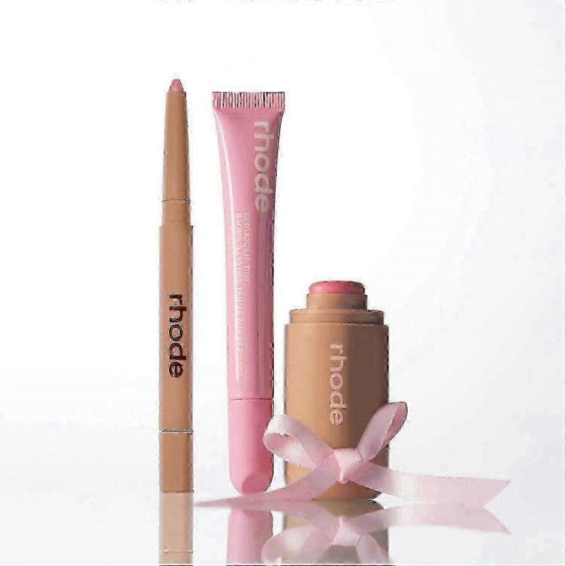 RHODE The Pink Edit Sada tří tvářenek a rtěnek, Vytvářející svěží a růžový lesk pro trendy 2025 ve Spojeném království