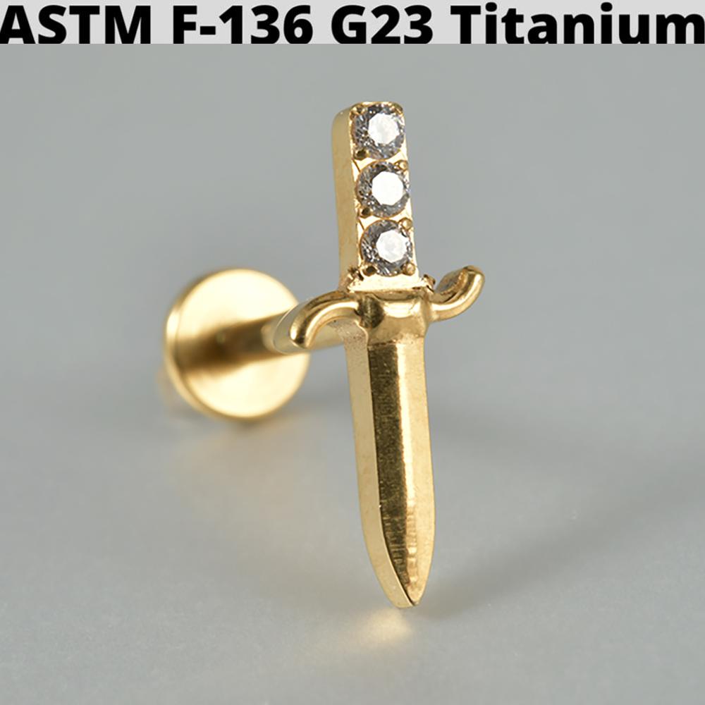 Cz Four Pointed Star G23 Solid Titanium Cartilage Earrings Stud 16G Internally Threaded Sun Helix Ear Tragus Piercing Jewelry