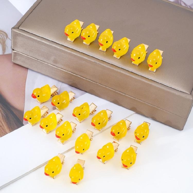 10PCS Duckling Hair Clip Colorful Hairpins Safe Resin Hairpin Cartoon Headwear Kids Girls Party School Hair Ornaments