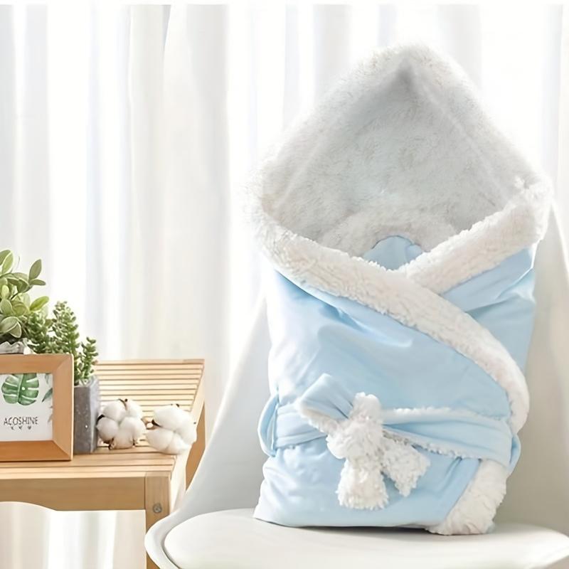 Winter Baby Boys Girls Blanket Wrap Double Layer Fleece Baby Swaddle Sleeping Bag For Newborns Baby Bedding Blanket