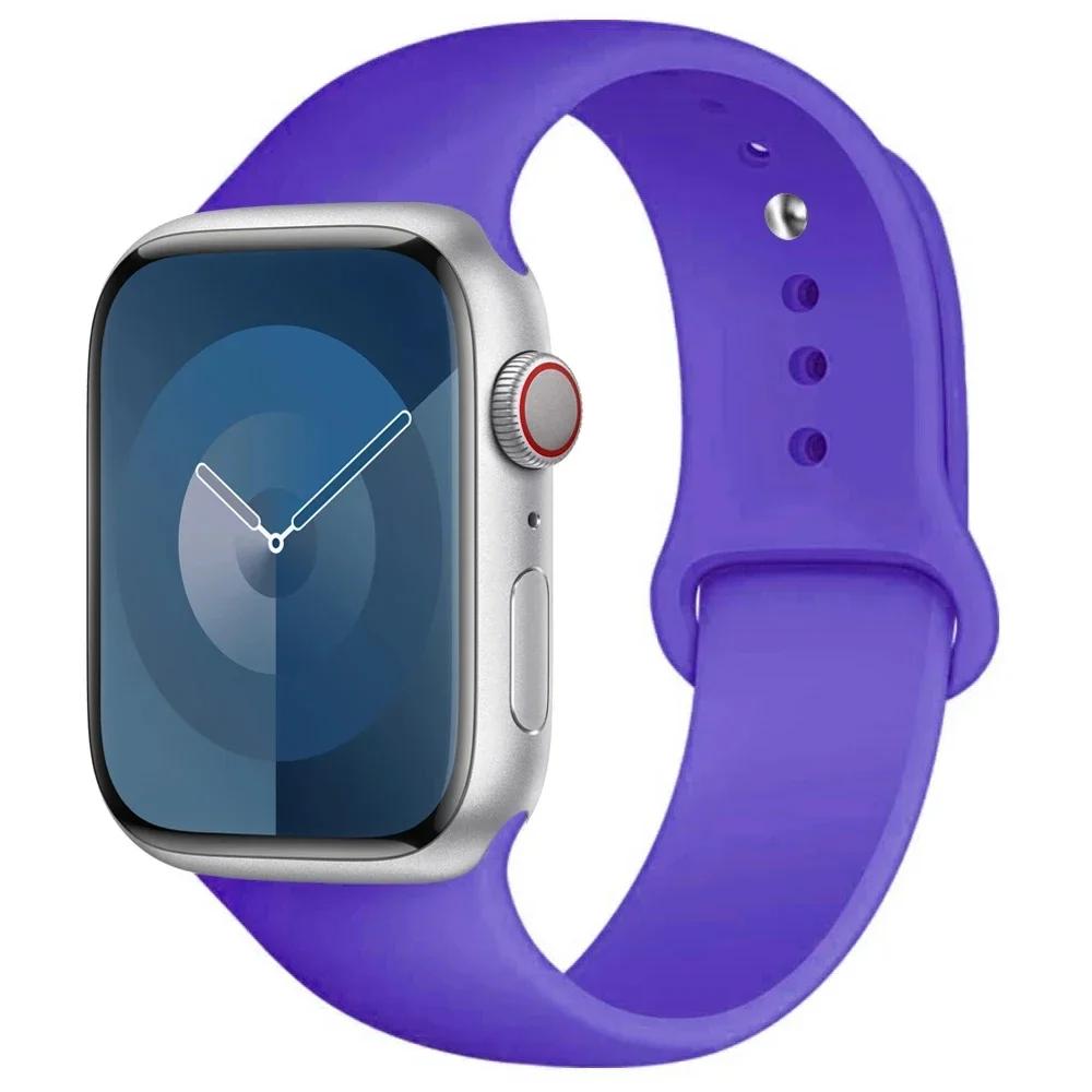 Silicone Strap For Apple Watch band 45mm 44mm 41mm 42mm 40mm 49mm 38mm correa bracelet iWatch series 9 8 5 4 3 8 6 SE 7 Ultra 2