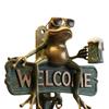 Beer-Drinking Frog With Sunglasses Creative Funny Outdoor Decorative Door Bell Chill Frog Welcome Sign Home Decor Gifts