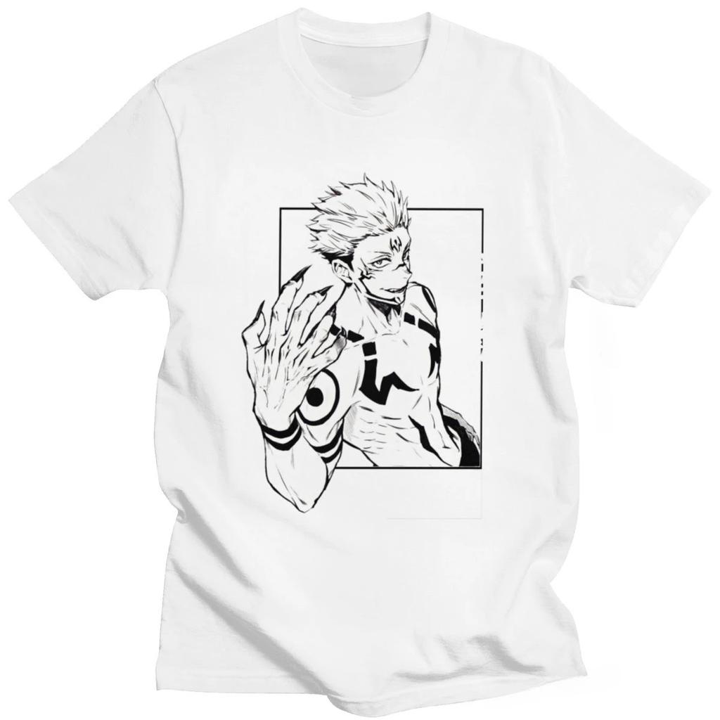 Hip Hop Unieke Streetwear Stripverhalen Tops Cool Shirt voor Mannen Manga T-shirt Knappe Japan Anime Sukuna Jujutsu Kaisen Korte Mouwen T-shirts