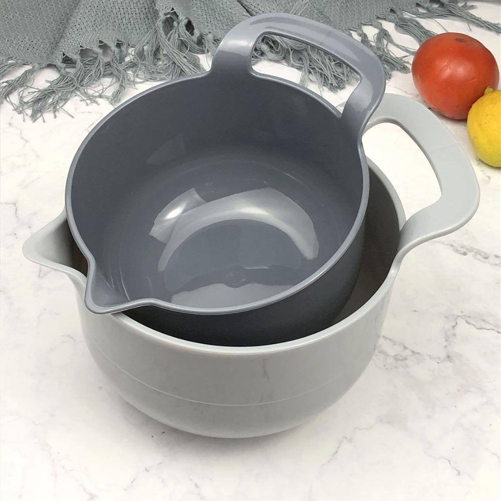 4pcs/set with Pour Spout Mixing Bowl Set with Handle Snacks Basin Baking Tool Salad Bowl  Fruits