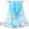 2026 Silk Chiffon Women's Scarf: Korean Style, Versatile, Long, and Thin for Spring, Autumn, Beach, or Winter Decoration