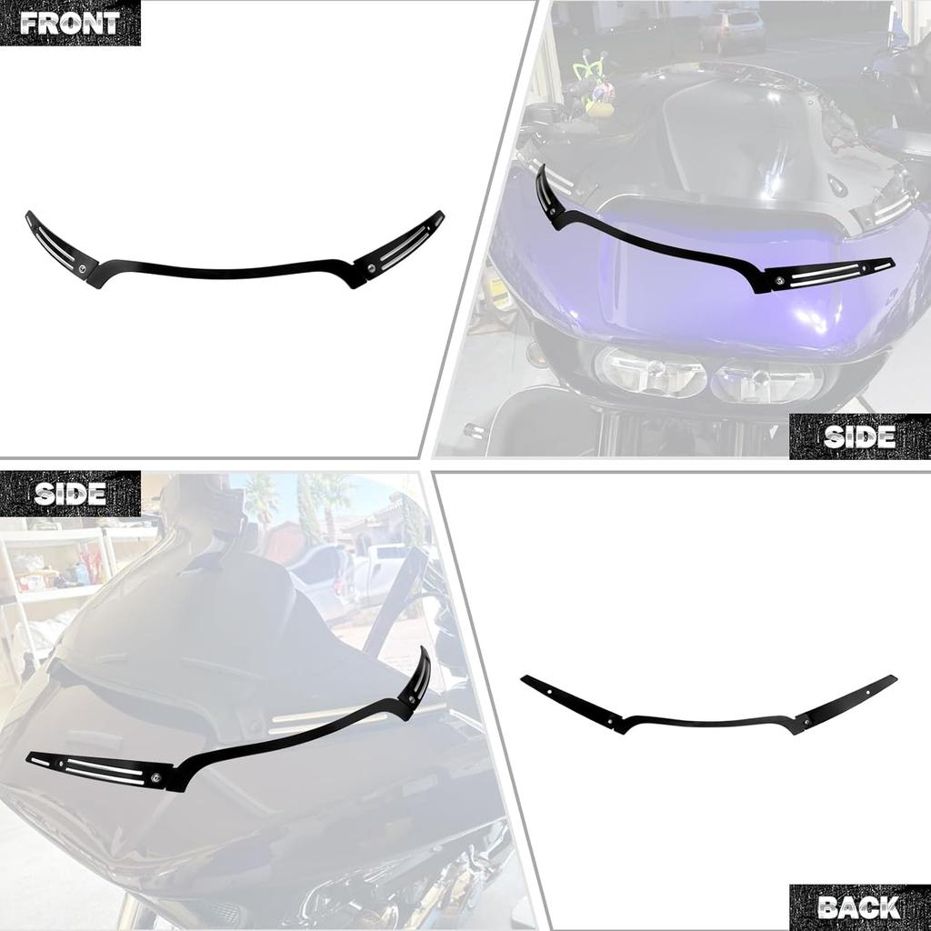 HDBUBALUS Motorcycle Split Windshield Trim Side Trim Kit Fit for Harley Road Glide CVO FLTRU FLTRX 2015-2024