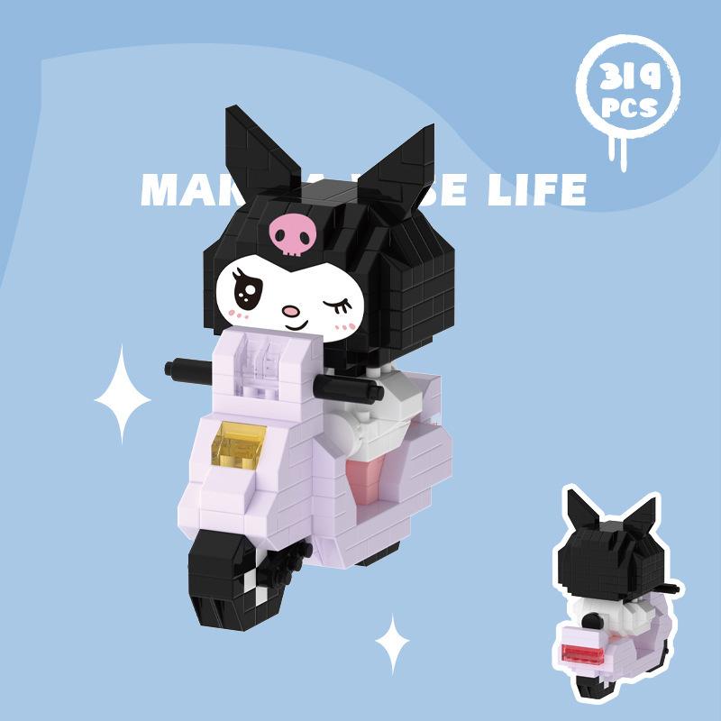 Cartoon Anime  Blocks Kuromi My Melody Cinnamoroll Mouse Building Blocks Doll Toy Kids Birthday Gift