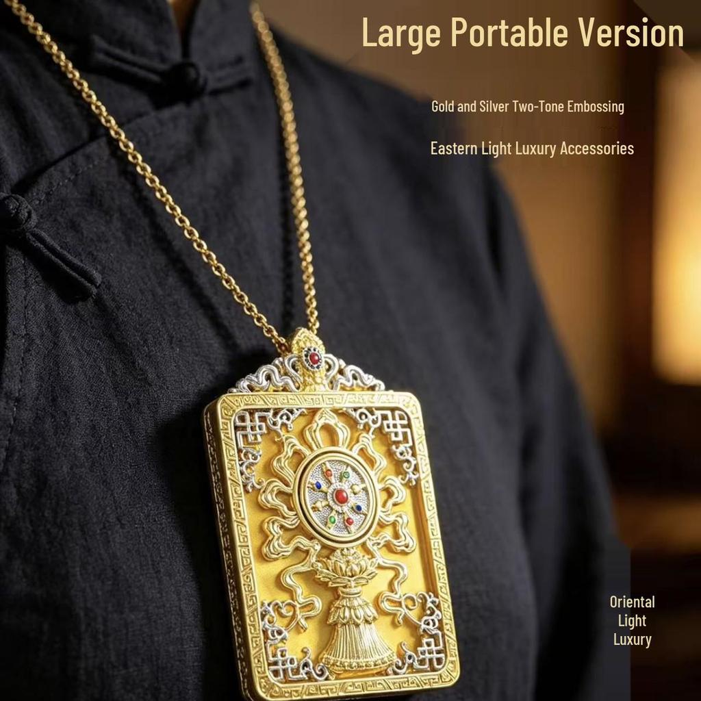 Premium Light Luxury 4x5cm Hollow Thangka Case High-Grade Gau Box