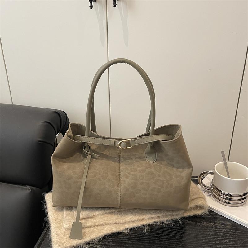 Vintage Leopard Print Tote Bag With Magnetic Closure For Casual Daily Use