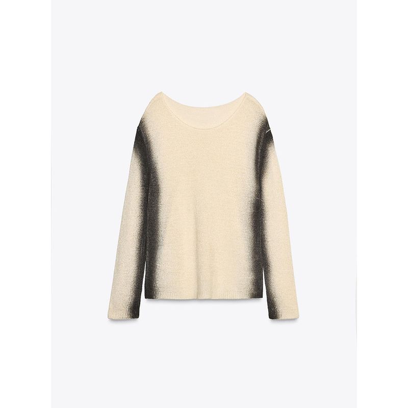 Za2025 Spring New Women's Clothing Silm Fading Effect Print Long Sleeves Knitting Sweater 3920266 064