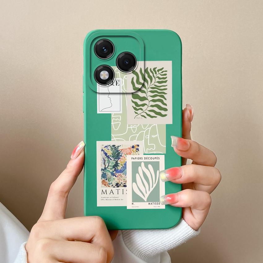 Phone Case For Huawei Honor X8 X6b 400 Lite X9c X7c X60 X5b X8c Fashionable Smiley Face Pattern Square Liquid Silicone Anti Slip Shell For Huawei Capa