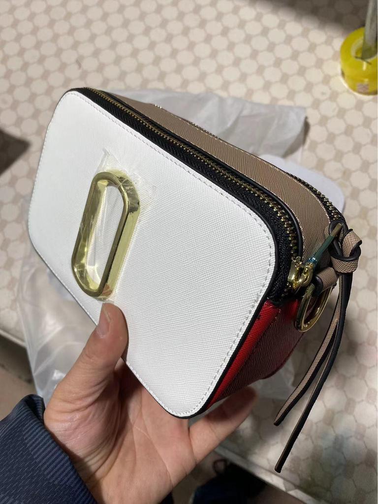 Women's 2025 Trendy Colorblock Wide Strap Camera Crossbody Bag with Double Zipper